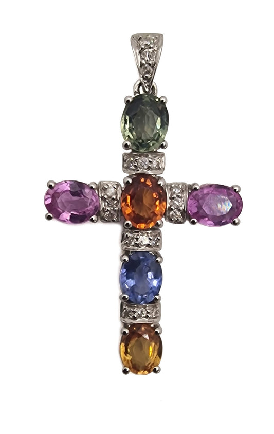 Cross with 5 different stones